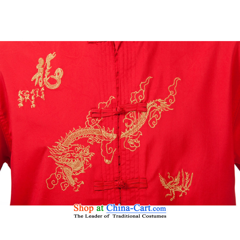 Charlene Choi this pavilion elderly men of ethnic Tang dynasty short-sleeve kit collar disc detained embroidered dragon loaded father jogs kung fu clothing - Cotton Tai Lung white short-sleeved 42, Charlene Choi this court shopping on the Internet has bee