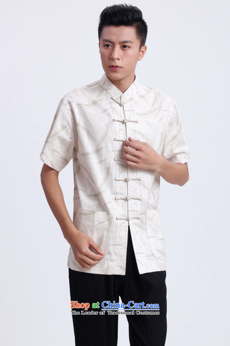 To Jing Ge older men summer Tang Dynasty Chinese improved breathable water absorption Mock-neck Tang dynasty men's large short-sleeved men 2372 - 1 white XXXL picture, prices, brand platters! The elections are supplied in the national character of distribution, so action, buy now enjoy more preferential! As soon as possible.