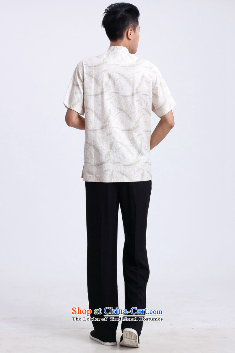 To Jing Ge older men summer Tang Dynasty Chinese improved breathable water absorption Mock-neck Tang dynasty men's large short-sleeved men 2372 - 1 white XXXL picture, prices, brand platters! The elections are supplied in the national character of distribution, so action, buy now enjoy more preferential! As soon as possible.