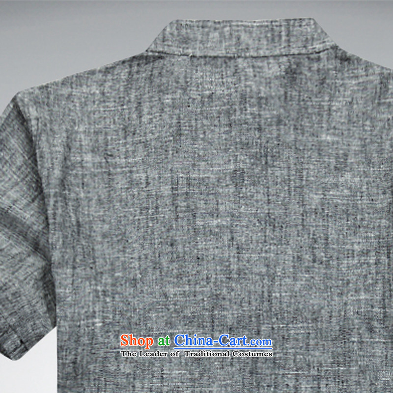 Hei concentric spring and summer 2015 high-end men in smart casual older Tang dynasty cotton linen short-sleeved father boxed packaged set of S-hi concentric Gray , , , shopping on the Internet