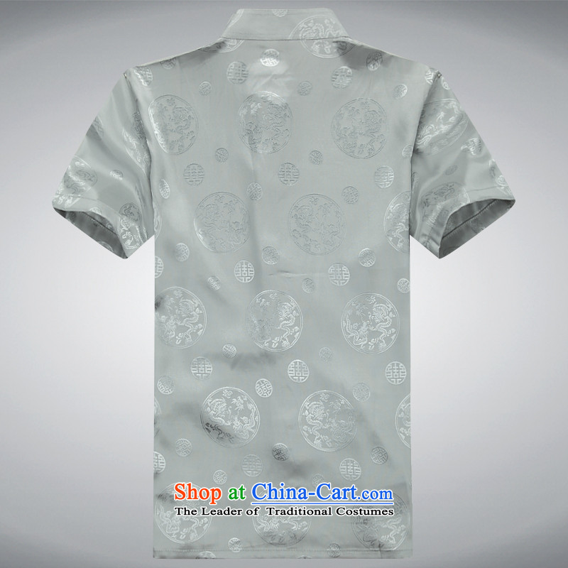 Concentric  2015 summer-Hi Tang replacing men's short-sleeved cotton linen and stylish lounge Tang dynasty short-sleeve packaged set of Hei concentric.... XXXL, shopping on the Internet