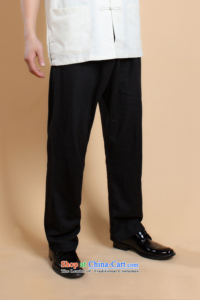 To Jing Ge older men Tang pants summer elastic waist improved Chinese cotton linen solid color wild father Ronald pants replacing 0820-820-001 - 5 black L picture, prices, brand platters! The elections are supplied in the national character of distribution, so action, buy now enjoy more preferential! As soon as possible.