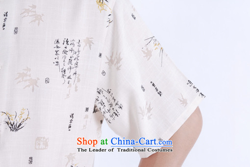 C.o.d. floral Tang dynasty men's cotton linen collar short-sleeved shirt Tang Dynasty Large men ZHUYESHAN M picture, prices, brand platters! The elections are supplied in the national character of distribution, so action, buy now enjoy more preferential! As soon as possible.