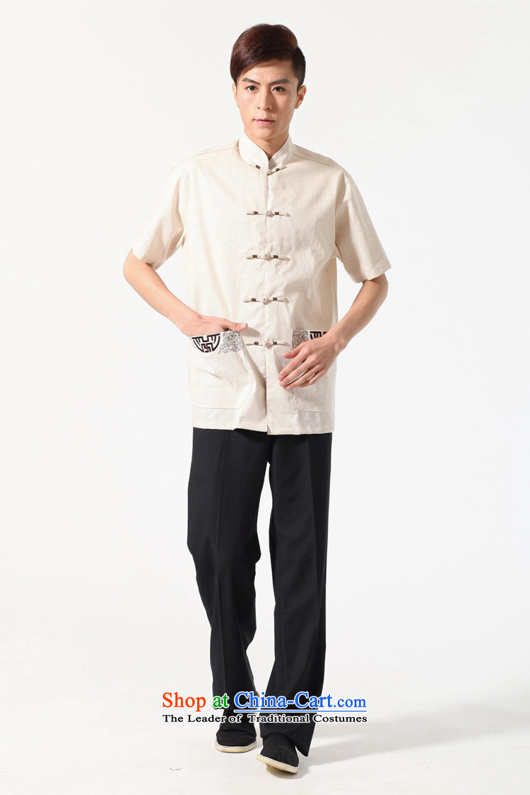 In accordance with the Love l 2015 Summer trendy new products. The elderly father loaded collar stamp short-sleeved shirt Lgd/m0051# Tang dynasty beige XL Photo, prices, brand platters! The elections are supplied in the national character of distribution, so action, buy now enjoy more preferential! As soon as possible.