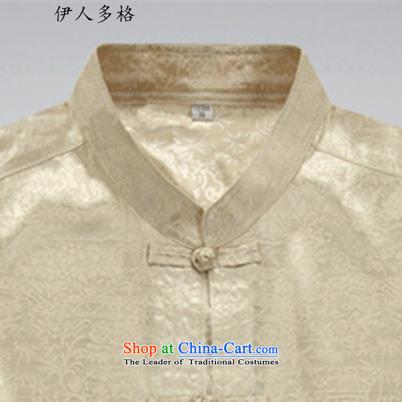 The Mai-Mai more men Tang Dynasty Package light summer, short-sleeved kit ethnic tray clip short-sleeved kit in the father of older Tang Dynasty Package and beige XXXXL, Mai-mai multiple cells (YIRENDUOGE) , , , shopping on the Internet
