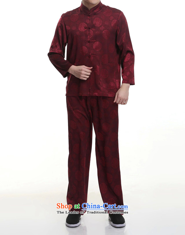 In 2015, the elderly men E320 taxi short-sleeved Tang Dynasty Package long-sleeved Dragon Chinese Tang dynasty package install Dad's deep red 180 pictures, prices, brand platters! The elections are supplied in the national character of distribution, so action, buy now enjoy more preferential! As soon as possible.