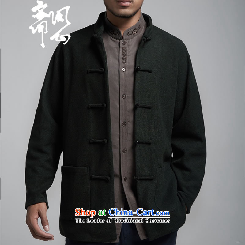 Q Shinsaibashi represented a health _Men's Winter new products do not stand collar small crinkleable jacket coat WXZ1559 shoulder even dark green?170_92A L