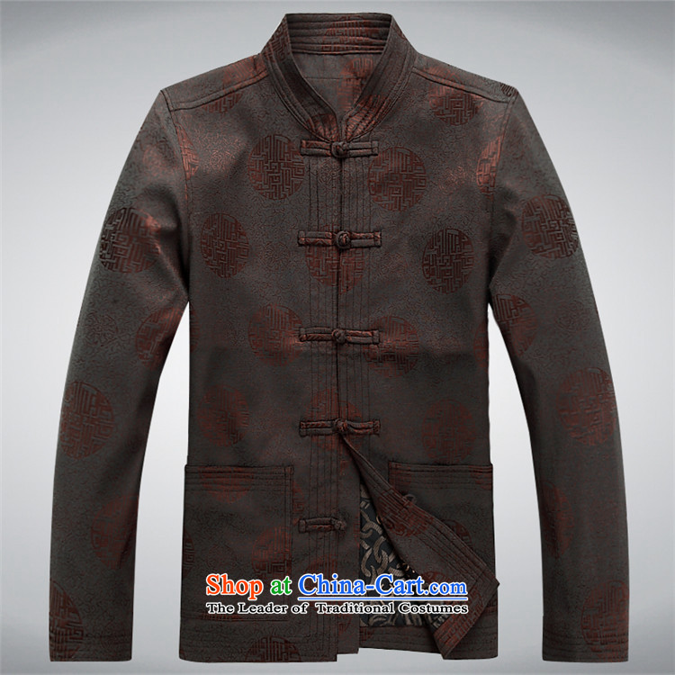 In the men's older Chinese national costume spring and fall long-sleeved cotton Tang Dynasty Men long-sleeved brown Tang dynasty XXL picture, prices, brand platters! The elections are supplied in the national character of distribution, so action, buy now enjoy more preferential! As soon as possible.