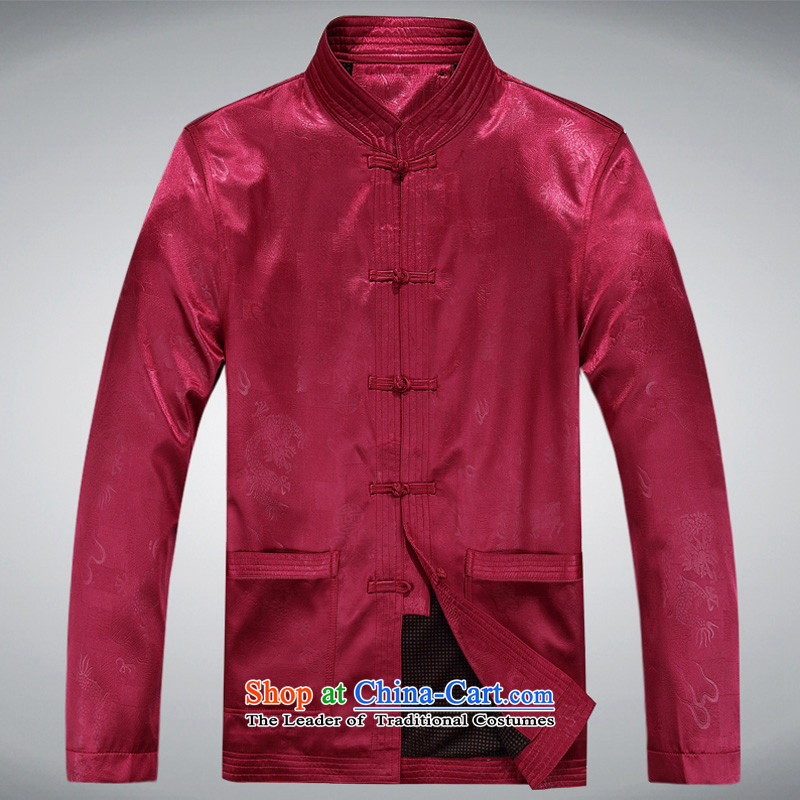 Kanaguri mouse in older men Tang long-sleeved shirt with men's jackets Chinese disc loading large code clip fall short-jacket male red 185 kanaguri mouse (JINLISHU) , , , shopping on the Internet
