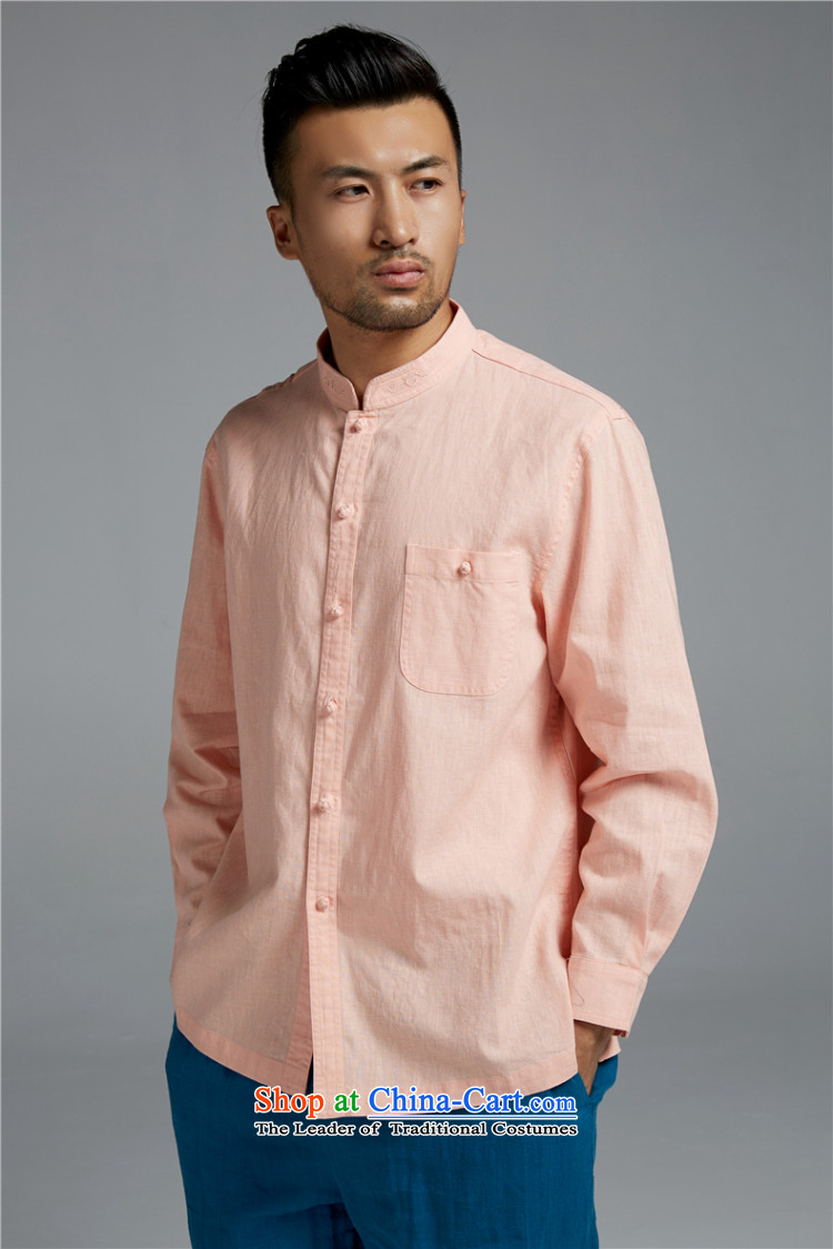 Q Shinsaibashi represented a health (men's spring new cotton linen Chinese long sleeved shirt Mock-Neck Shirt WXZ1552 embroidery pink XL Photo, prices, brand platters! The elections are supplied in the national character of distribution, so action, buy now enjoy more preferential! As soon as possible.