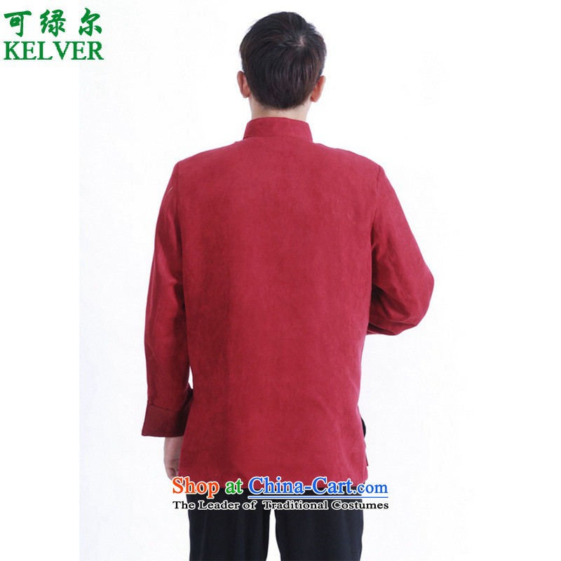 Can Green won version autumn and winter trendy new products. The elderly father loaded collar casual jacket color photo of Tang 2XL, Can Green, , , , shopping on the Internet