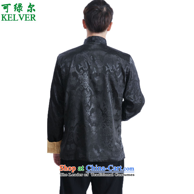 To Green, Stylish new products in the spring of elderly father loaded collar leisure reversible jacket color photo of Tang 2XL, Can Green, , , , shopping on the Internet