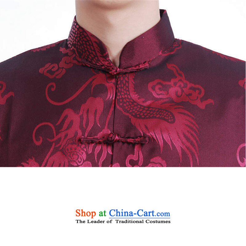 To Green, autumn and winter trendy new products. The elderly father loaded collar dragon design jacquard Tang jacket color pictures to green, , , , 2XL, shopping on the Internet