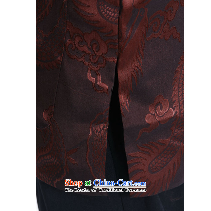 To Green, autumn and winter trendy new products. The elderly father loaded collar dragon tattoo jacquard single row detained Tang Dynasty Chinese tunic picture color can be green, L, , , , shopping on the Internet