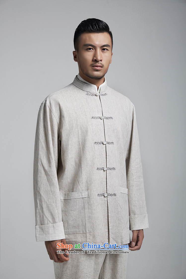 Q Shinsaibashi represented a health (men's Spring New China wind up the clip linen Chinese tunic embroidery Tang dynasty WXZ1494 light gray XL 175/96 picture, prices, brand platters! The elections are supplied in the national character of distribution, so action, buy now enjoy more preferential! As soon as possible.