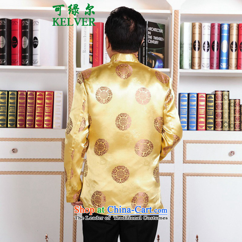 To Green, Stylish new products in the autumn of older collar of his father with his breast Tang jackets made Services - 4 Gold 2XL, will be green & , , , shopping on the Internet