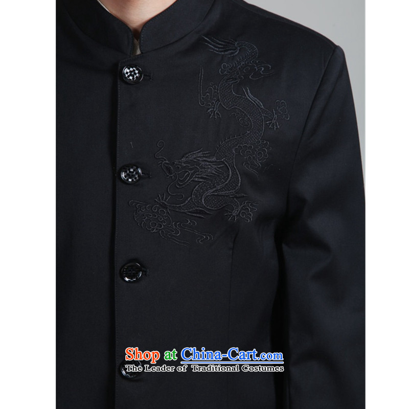 To Green, 2015 autumn and winter trendy new products. The elderly father loaded collar dragon embroidery Tang Dynasty Chinese tunic Jacket - 1 black , L, to green, , , , shopping on the Internet