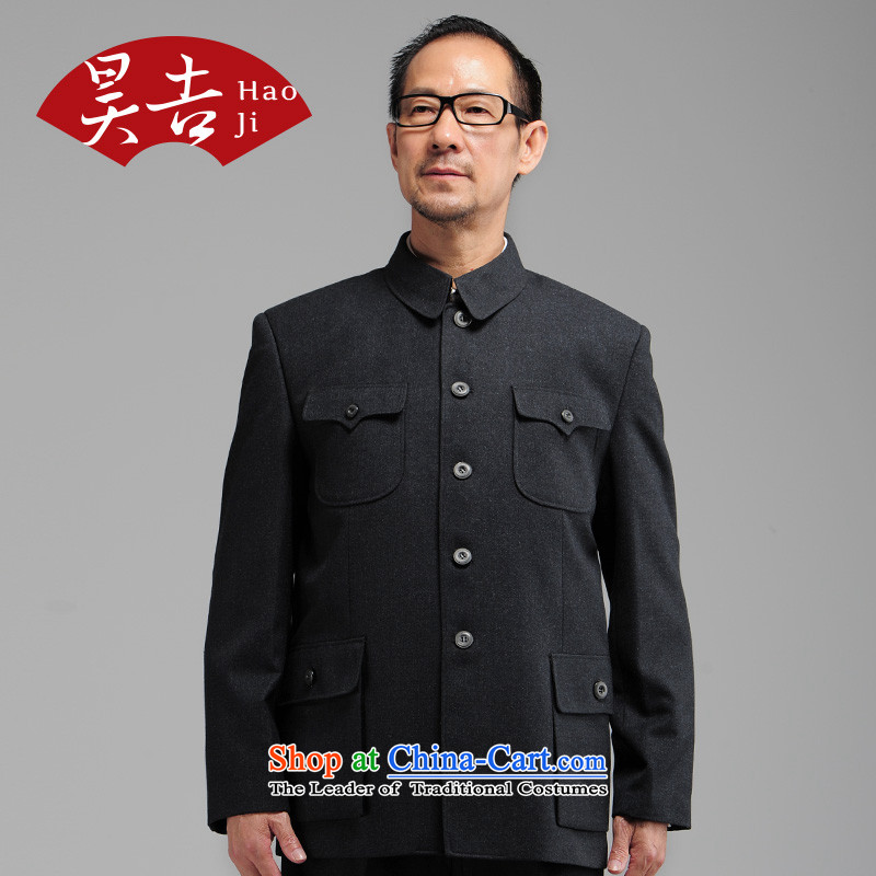 Ho in autumn and winter, older men Chinese tunic kit older persons serving his father Father Load Zhong Shan Tang dynasty dark gray聽74(175), Ho ji.... shopping on the Internet