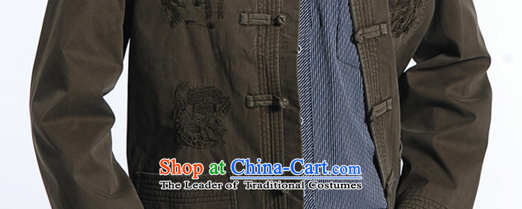 The autumn and winter replacing Chinese tunic business and leisure jacket embroidered dragon Tang Pure Cotton Men l Chinese men Tang Dynasty Large jacket DARKKHAKI XXL dark 185 pictures, prices, brand platters! The elections are supplied in the national character of distribution, so action, buy now enjoy more preferential! As soon as possible.