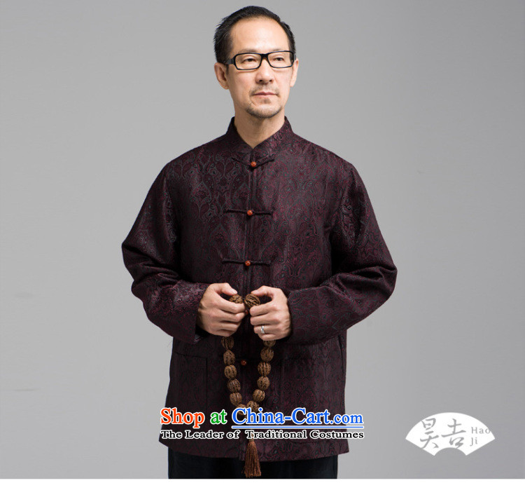 Ho Chi silk jacquard autumn new) older men long-sleeved Tang Dynasty Han-elderly jacket disc buttoned, Red 4XL Photo, prices, brand platters! The elections are supplied in the national character of distribution, so action, buy now enjoy more preferential! As soon as possible.