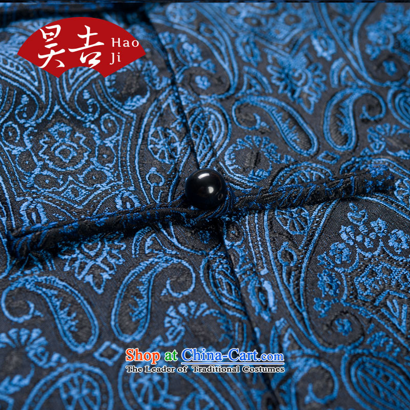 Ho Chi silk jacquard autumn new) older men long-sleeved Tang Dynasty Han-elderly jacket disc buttoned, Red 4XL, Ho ji.... shopping on the Internet