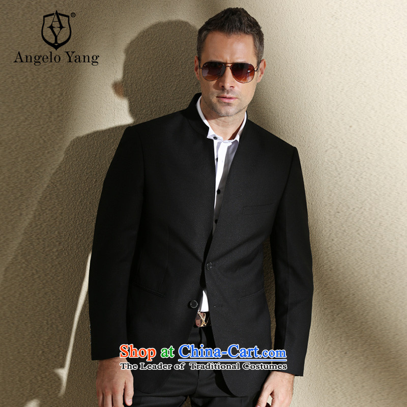 On the ANGELOYANG Solomon his men Chinese tunic suits China wind Sau San suit leisure suit wedding dress black L/175A,ANGELOYANG,,, shopping on the Internet
