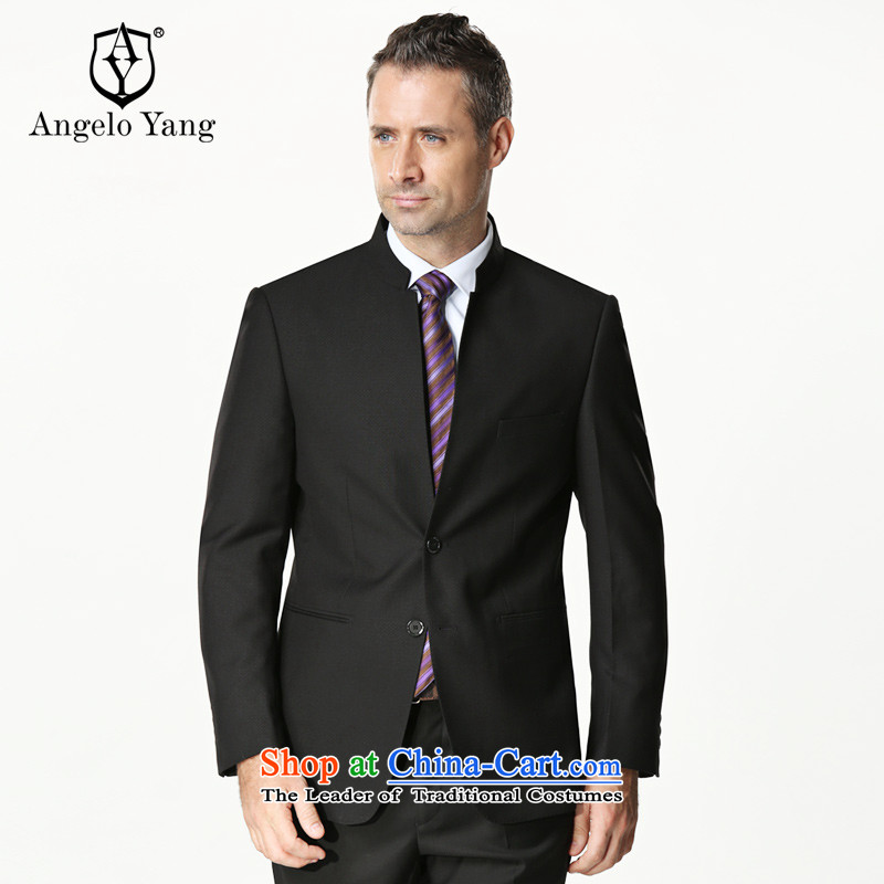On the ANGELOYANG Solomon his men Chinese tunic suits China wind Sau San suit leisure suit wedding dress black L/175A,ANGELOYANG,,, shopping on the Internet