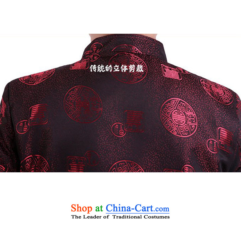 Thre line of autumn and winter and new fu shou in Tang Dynasty Older long-sleeved top Chinese Men's Mock-Neck blouses national service men Tang hand-buttoned, red winter) thre Bosnia and lines (XL/180, gesaxing) , , , shopping on the Internet
