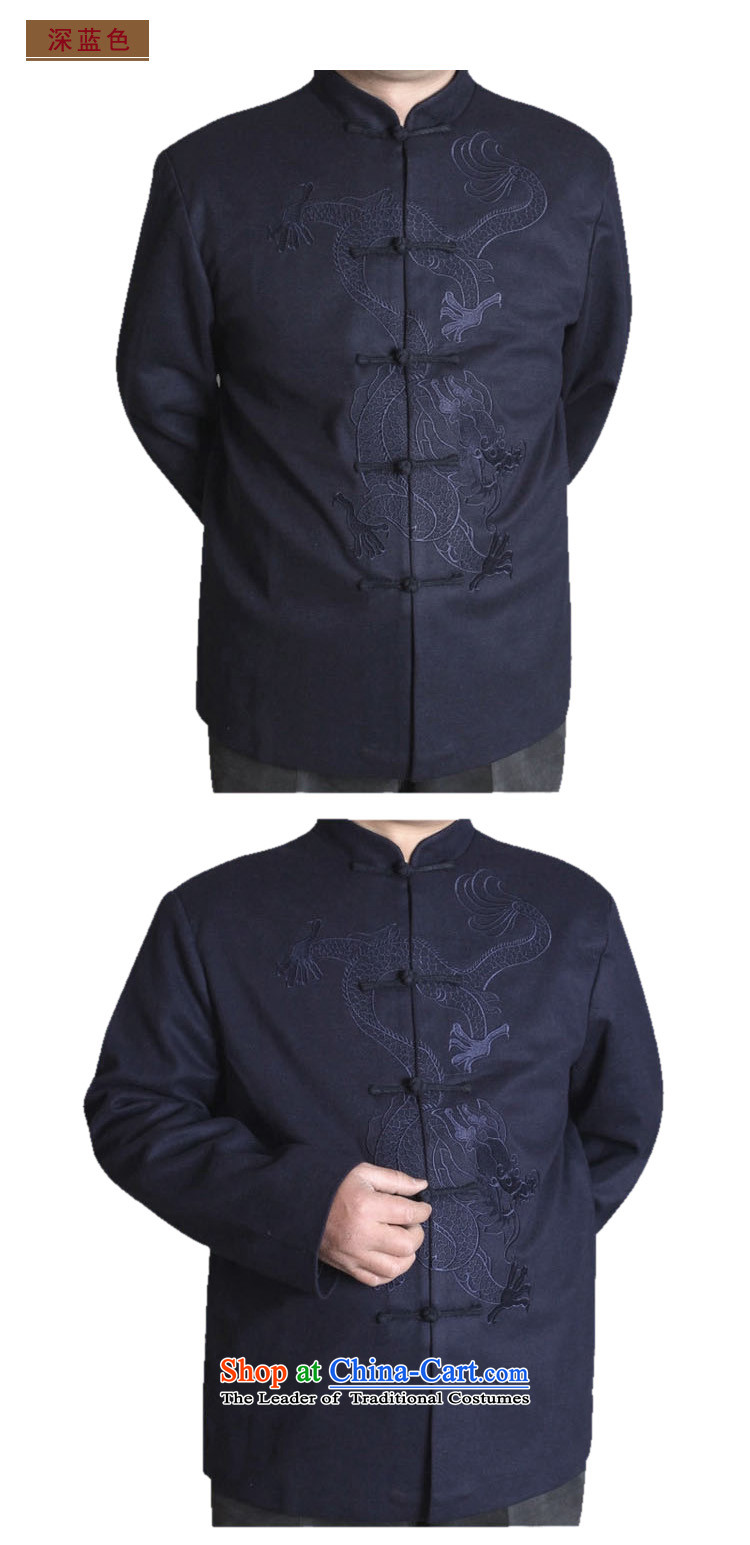 Thre line of ethnic Bosnia and embroidery collar long-sleeved Chinese dragon men in Spring and Autumn Chinese upscale jacket Tang dynasty older  XL/180 gray pixel cybershot picture, prices, brand platters! The elections are supplied in the national character of distribution, so action, buy now enjoy more preferential! As soon as possible.