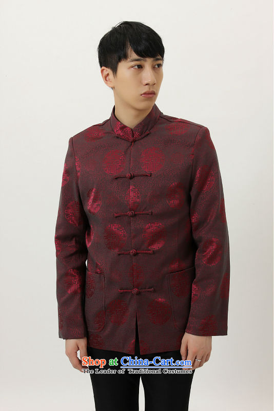Floral men fall and winter new Tang blouses from older father replacing Tang dynasty collar silk dress Chinese long-sleeved men wine red XXL picture, prices, brand platters! The elections are supplied in the national character of distribution, so action, buy now enjoy more preferential! As soon as possible.