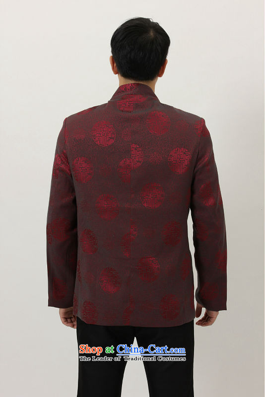 Floral men fall and winter new Tang blouses from older father replacing Tang dynasty collar silk dress Chinese long-sleeved men wine red XXL picture, prices, brand platters! The elections are supplied in the national character of distribution, so action, buy now enjoy more preferential! As soon as possible.