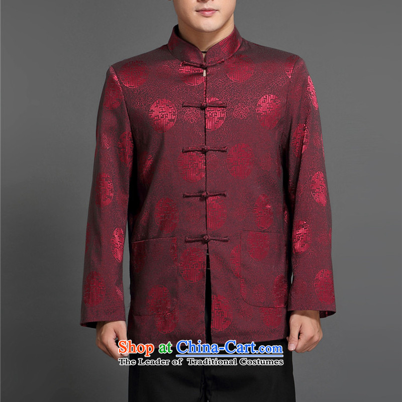 Kanaguri Mouse Tang jacket autumn Men/in replacing older/Person Tang dynasty and long-sleeved shirt men during the spring and autumn men Tang wine red 170, kanaguri mouse (JINLISHU) , , , shopping on the Internet