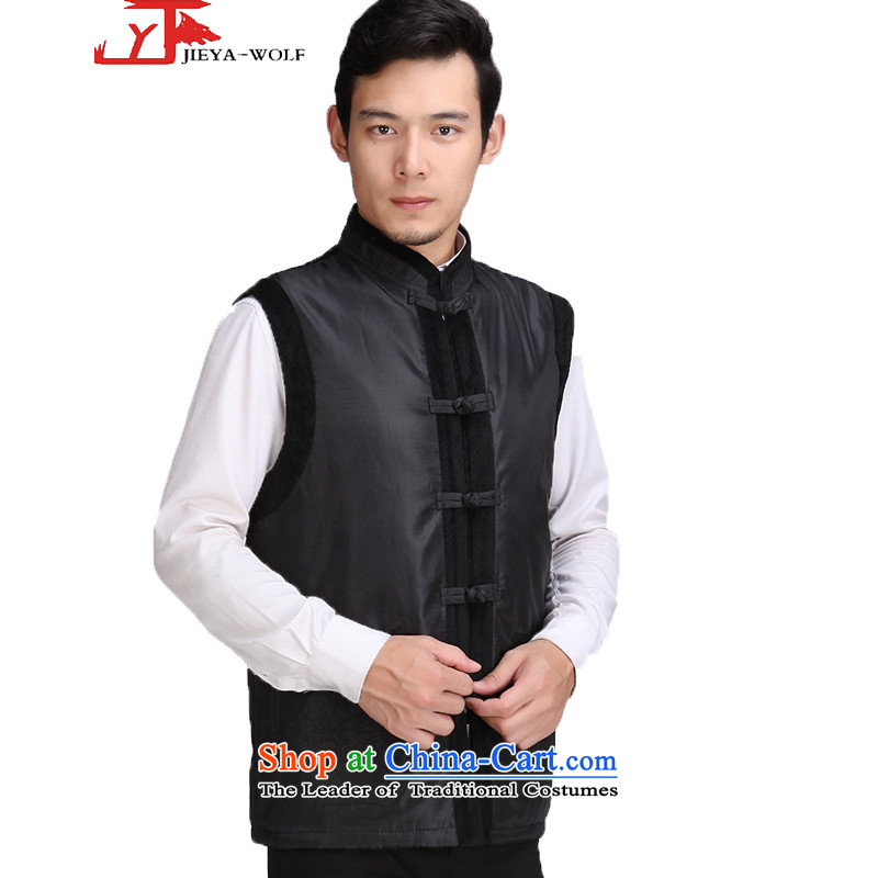 - Wolf JIEYA-WOLF, New Tang dynasty men's vest jacket, autumn and winter thin cotton men of black 175/L,JIEYA-WOLF,,, shopping on the Internet