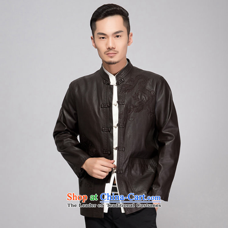 This new cabinet yeon middle-aged men Fall/Winter Collections washable leather warm coat embroidered dragon Windproof Jacket in long xl father shirt relaxd fit black single L photo, prices, brand platters! The elections are supplied in the national character of distribution, so action, buy now enjoy more preferential! As soon as possible.