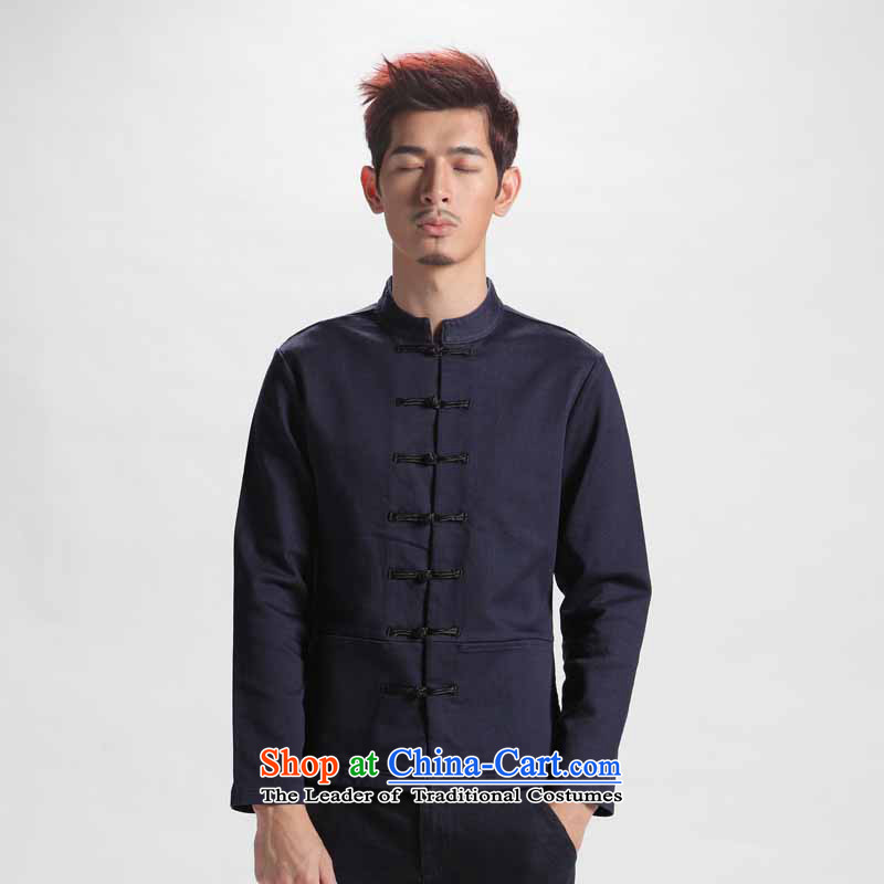 The sons and daughters of the oriental style China wind men long-sleeved Tang dynasty autumn improved Han-men and Chinese youth national costumes 170/92(L), Denim blue Oriental sons and daughters , , , shopping on the Internet