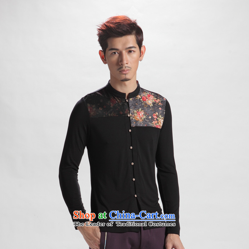 The fall of the sons and daughters of China Oriental jacquard long-sleeved men stylish Tang casual Chinese shirt and dark 190(XXXXL), national costumes of the sons and daughters of oriental shopping on the Internet has been pressed.