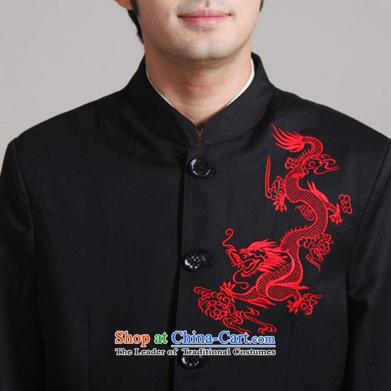 Floral men Tang Dynasty Chinese tunic suit Korean collar Sau San autumn and winter new bridegroom wedding dress of men - 2 red T-shirt XL, flower embroidery figure , , , shopping on the Internet