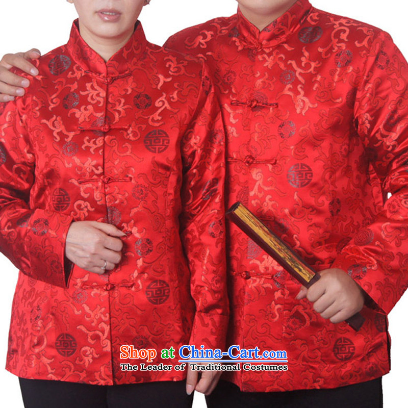 The Spring and Autumn Period and the new older women and men in Tang Dynasty taxi couples with collar Chinese Birthday golden marriage Tang blouses long-sleeved sweater 1365 deep red Men Ying Shi (190, sureyou) , , , shopping on the Internet