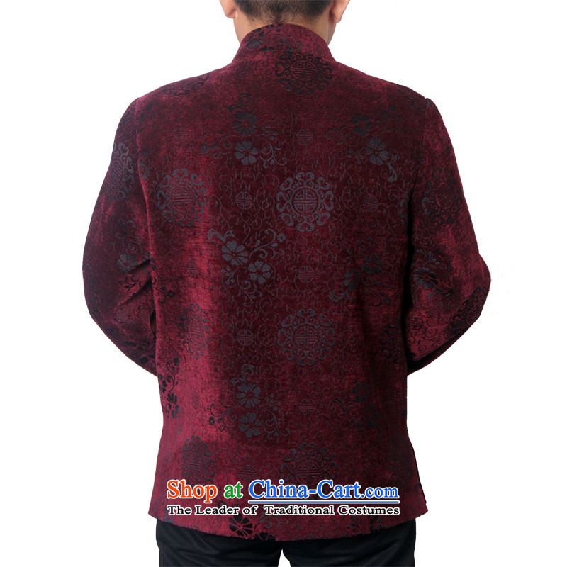 Mr Rafael Hui Ying 2015 men's new long-sleeved T-shirt and Tang dynasty in older autumn and winter coats explosions of Chinese Tang dynasty 9822 wine red 175, Mr Rafael Hui (sureyou Ying) , , , shopping on the Internet