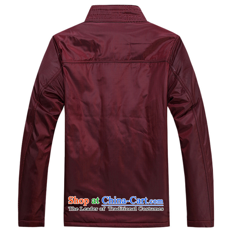 Charlene Choi this cabinet reshuffle is older men Fall/Winter Collections Tang jackets large relaxd fit father T-shirt of ethnic leisure jacket embroidered dragon-buttoned, Charlene Choi this court 4XL, red , , , shopping on the Internet