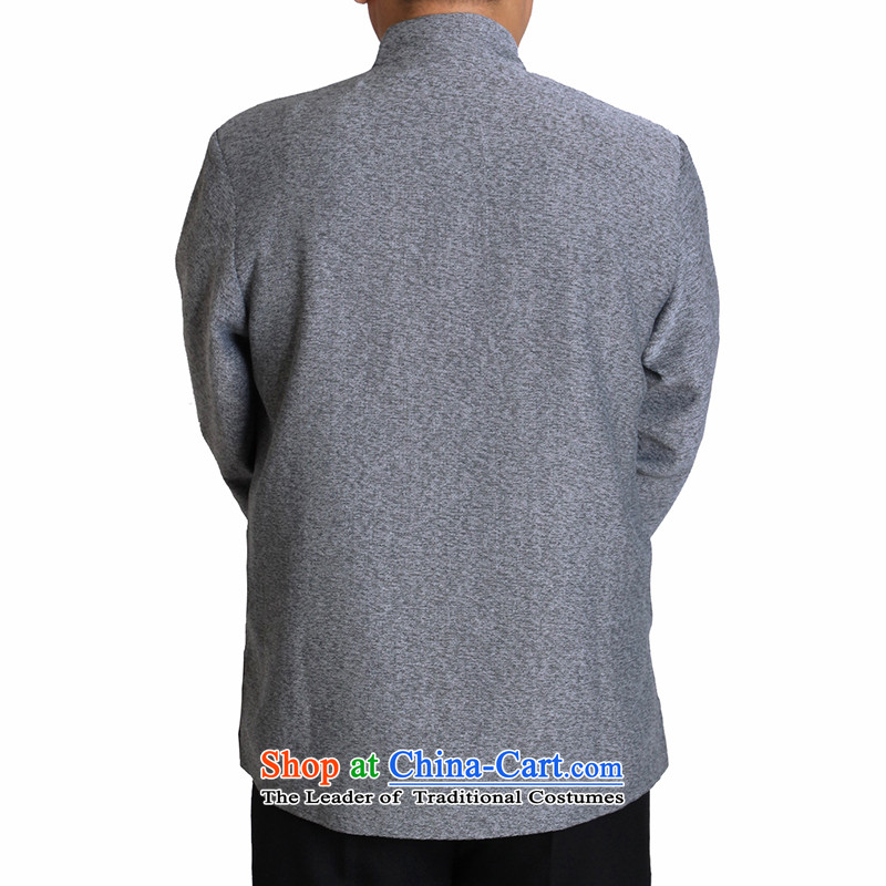 The Cave of the elderly in the autumn and winter 15 elderly men ma blended leisure Tang dynasty father pure color jacket T0308 collar gray code, Adam and Eve elderly 180 shopping on the Internet has been pressed.
