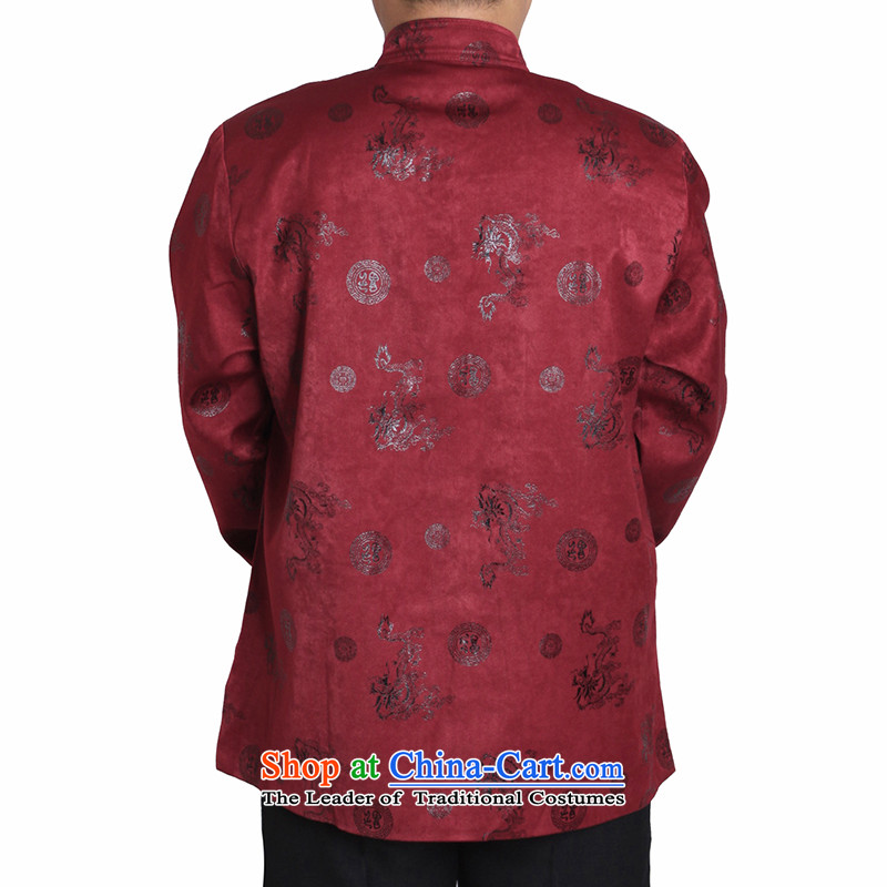 The Cave of the elderly 15 autumn and winter in the new elderly men long-sleeved leisure Tang China Wind Jacket men T1225 T1225 185 yards, Adam and Eve Brown elderly shopping on the Internet has been pressed.