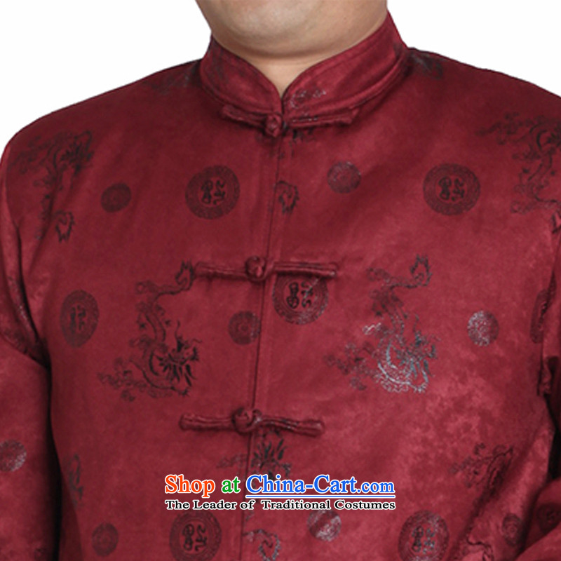 The Cave of the elderly 15 autumn and winter in the new elderly men long-sleeved leisure Tang China Wind Jacket men T1225 T1225 185 yards, Adam and Eve Brown elderly shopping on the Internet has been pressed.