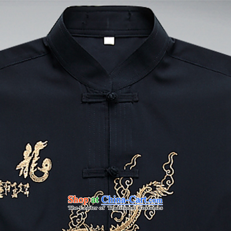 Hi Concentric Load autumn 2015 high-end men Tang Dynasty is smart casual cotton linen in long-sleeved shirt, black shirt older father XL, Hei concentric , , , shopping on the Internet
