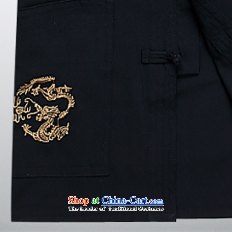 Hi Concentric Load autumn 2015 high-end men Tang Dynasty is smart casual cotton linen in long-sleeved shirt, black shirt older father XL, Hei concentric , , , shopping on the Internet