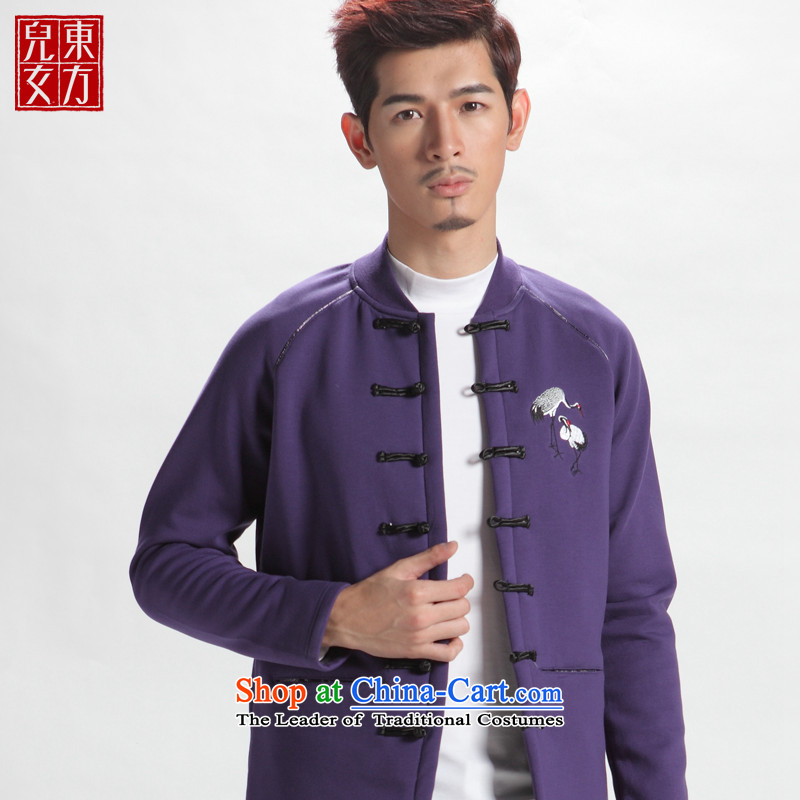 The sons and daughters of the oriental Fall_Winter Collections male taxi fare lint-free long-sleeved jacket and Tang dynasty China wind casual stylish youth improved Han-men outside the Chinese national costumes Sau San-jacket orchid180_100_XXL_