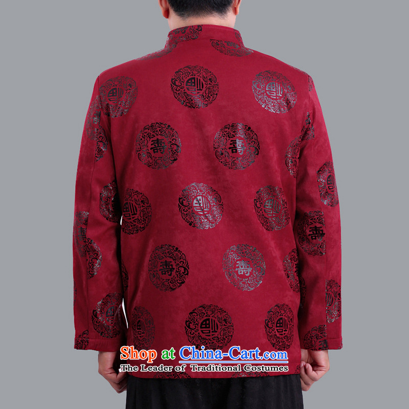 Urges 2015 autumn and winter burglary new men fu shou long-sleeved jacket from older Tang upscale male Tang dynasty autumn and winter elderly men over life gift 1337 Red 190 yards folder, Adam and Eve cotton winter elderly shopping on the Internet has bee