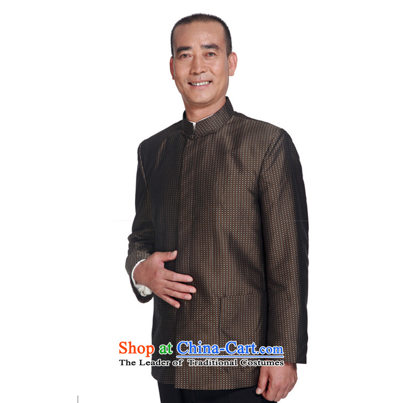 Wooden spring of 2015 really New Men's Mock-Neck Shirt and Tang dynasty Chinese jacket 80514 09 coffee-colored wooden really a , , , L, online shopping