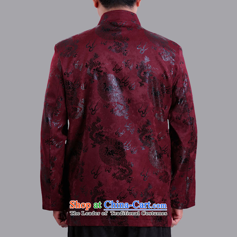 The Cave of the elderly men fall/winter thin cotton long-sleeved liberal Chinese Tang jackets in older men fall short in 1282 Red 175 yards folder, Adam and Eve cotton winter elderly shopping on the Internet has been pressed.