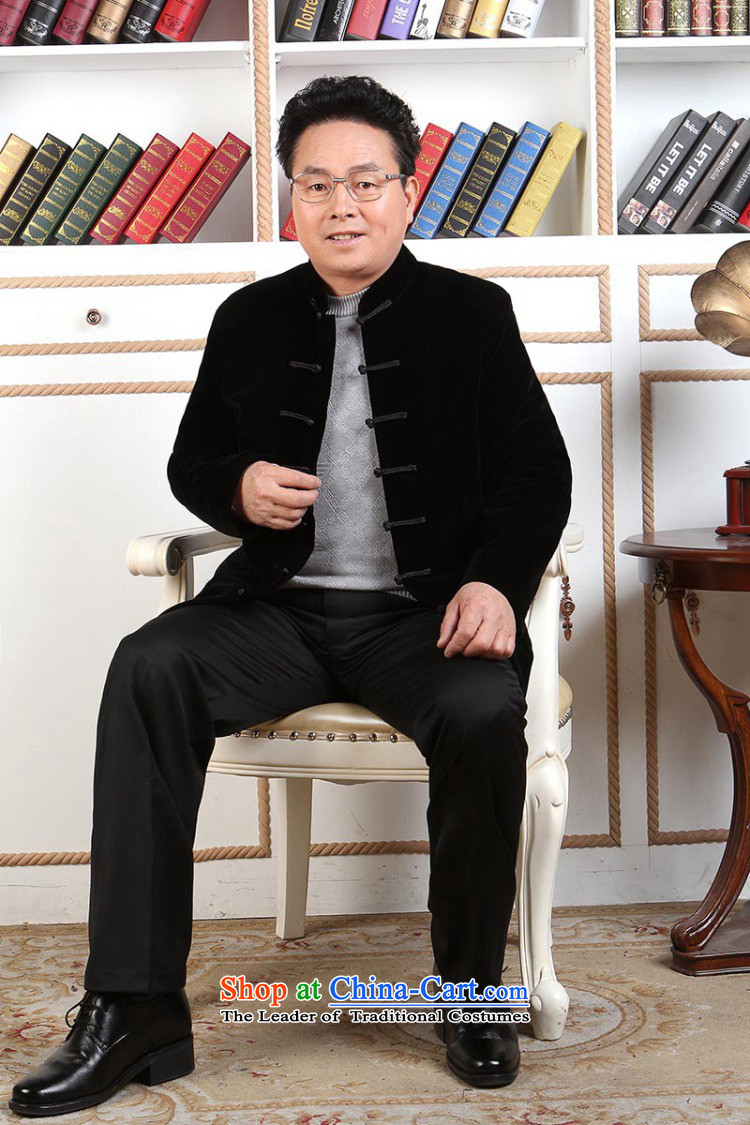 Floral autumn and winter new elderly men Tang Dynasty Kim robe of autumn and winter coats velvet long-sleeved made wedding services black M picture, prices, brand platters! The elections are supplied in the national character of distribution, so action, buy now enjoy more preferential! As soon as possible.